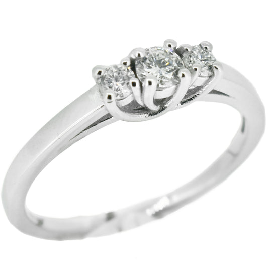Bague trinité avec diamants de laboratoire en or blanc 10kt